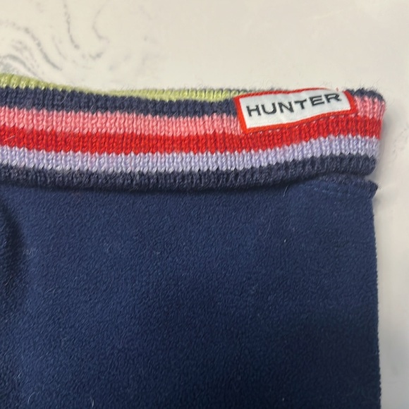 Hunter Navy Fleece Boot Socks with Striped Cuff - Picture 9 of 11